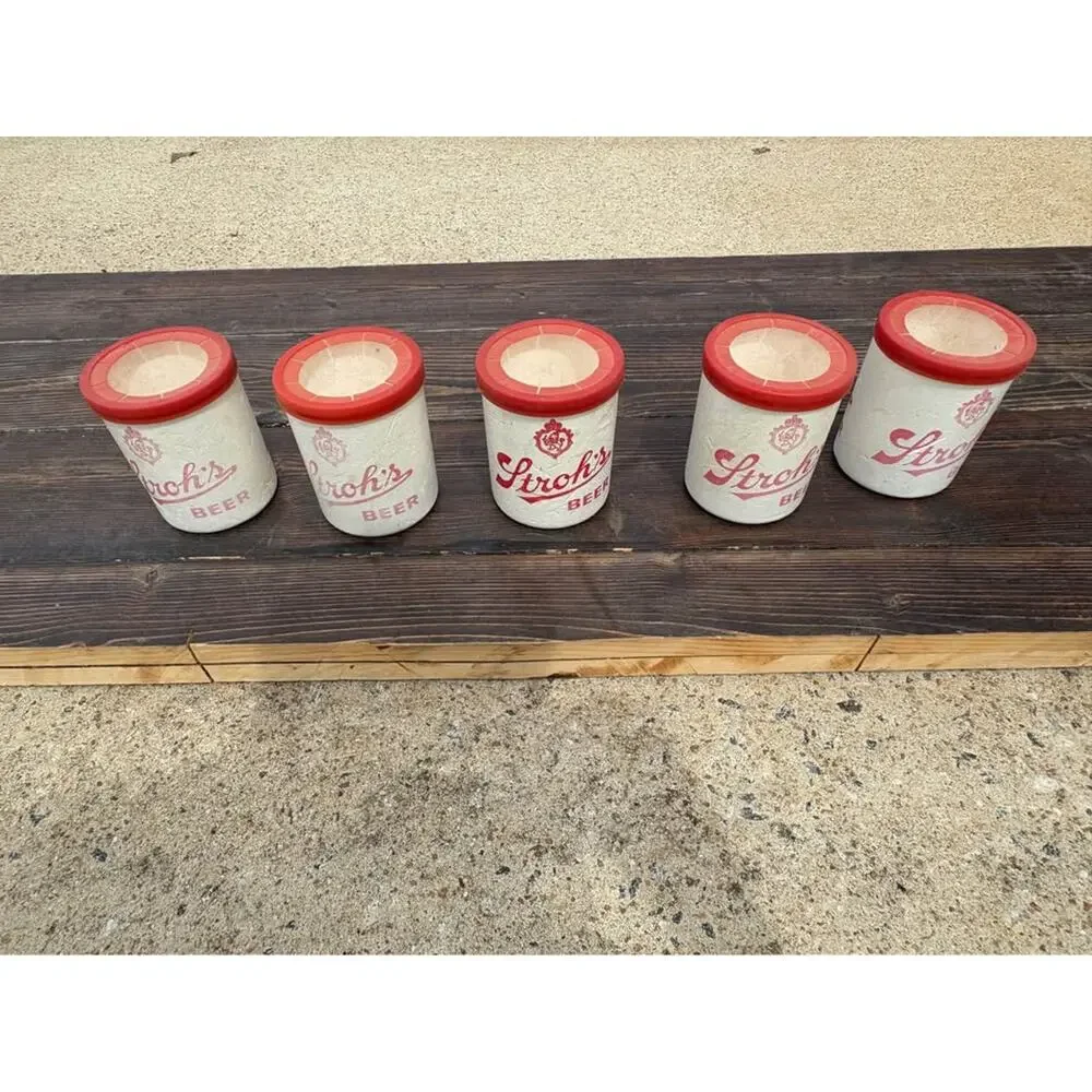Vintage Stroh's Styrofoam Can Coolers - Set of 5